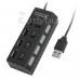 PURSHO 4 Port On-Off Switch USB 2.0 Hub